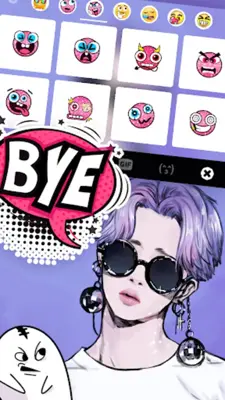 Purple Kpop Star Theme android App screenshot 2